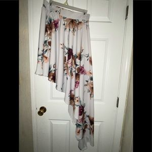 Angled Floral Skirt 1X